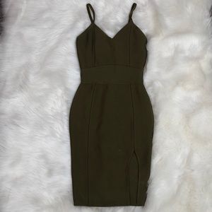 Olive green bandage dress